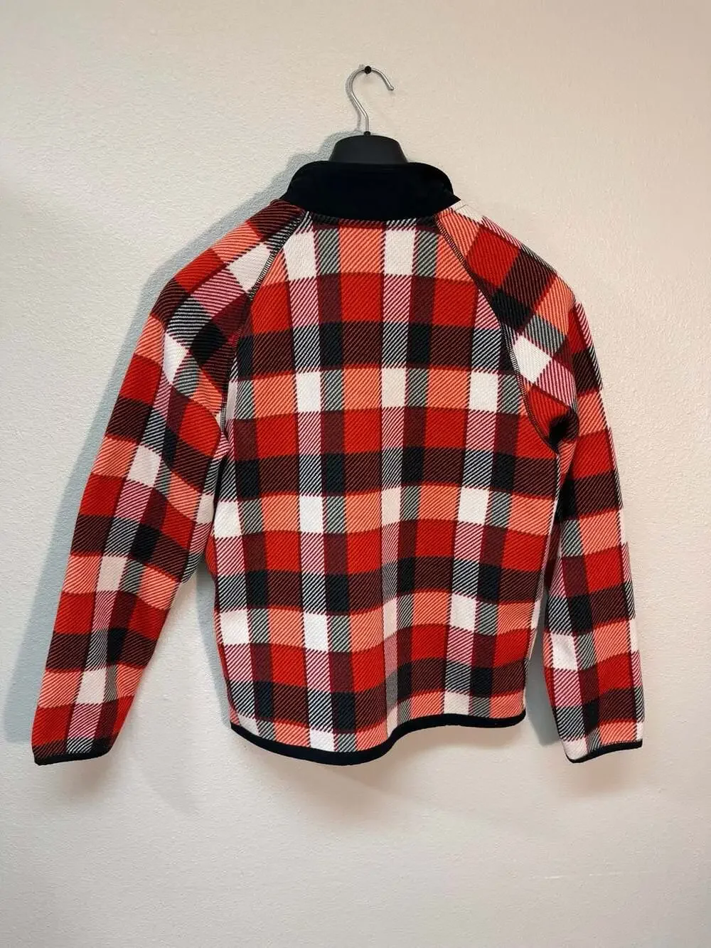 The North Face Men's Gordon Lyons Red Black Plaid 1/4 Zip Pullover Size M